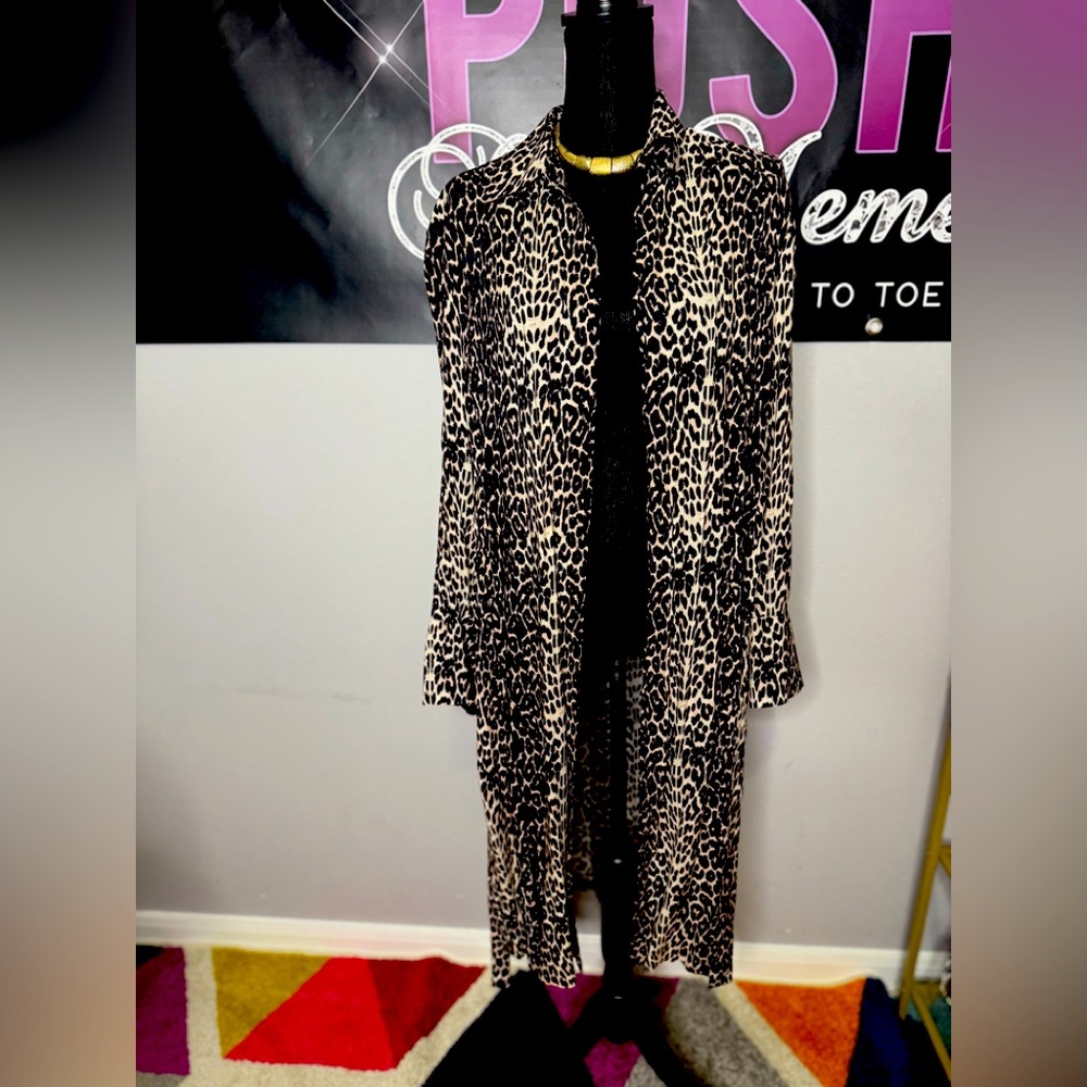 All Saints Leopard Print Long Duster